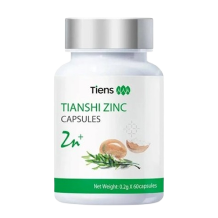 Capsules de zinc Tiens – un complément alimentaire contenant 200 mg de zinc, qui renforce le système immunitaire et favorise la santé de la peau (60 capsules)